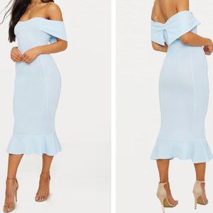 PLT Blue Bodycon Dress with mermaid bottom